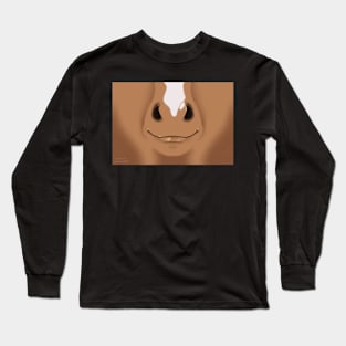 Tan Stripe Horse Face Long Sleeve T-Shirt